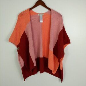 Cocogio Italy colorblock three tone poncho one size